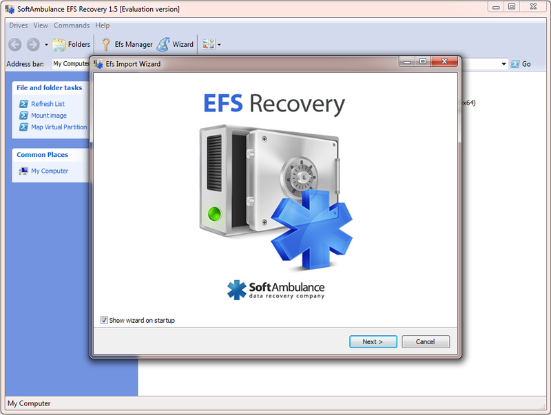 SoftAmbulance EFS Recovery Screenshot